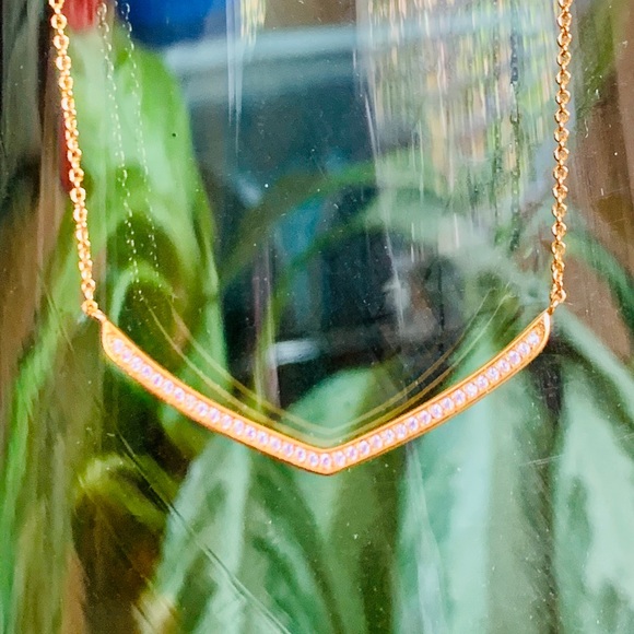 Gorjana Jewelry - Gorjana 14Kgf 925Silver Slim Diamond-V CZ Necklace